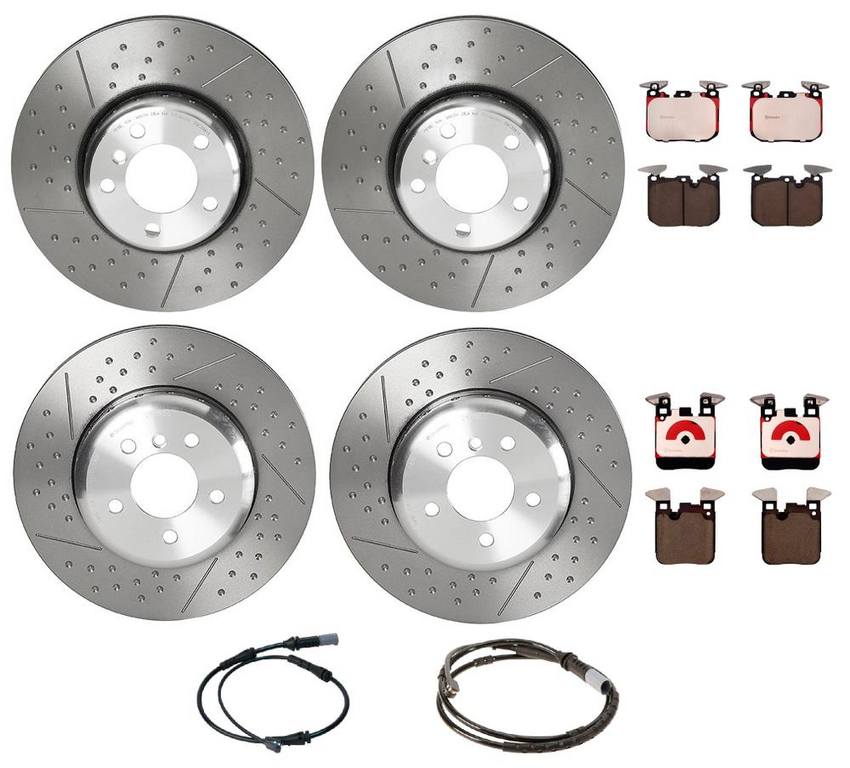 BMW Brembo Brake Kit - Pads &  Rotors Front and Rear (340mm/345mm) (Ceramic) 34218099354 - Brembo 3055146KIT